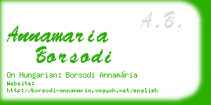 annamaria borsodi business card